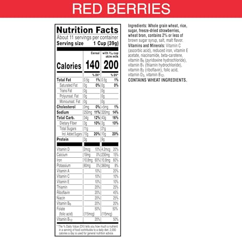 Kellogg's Special K Breakfast Cereal, Family Breakfast, Fiber Cereal, Family Size, Red Berries (3 Boxes)