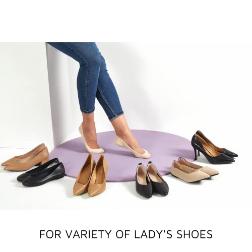 Soxbang Womens TRULY No Show Socks for Flats Heels Non Slip Cotton Ultra Low Cut Liner Socks(3-Black+Grey+Nude,5-7.5)