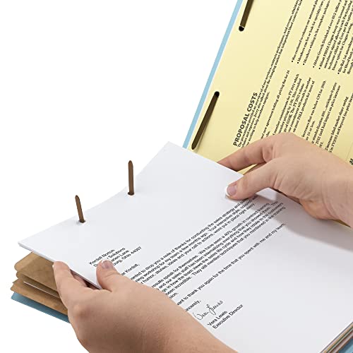 Smead 100% Recycled Pressboard Classification File Folder, 3 Dividers, 3" Expansion, Legal Size, Blue, 10 per Box (19090)