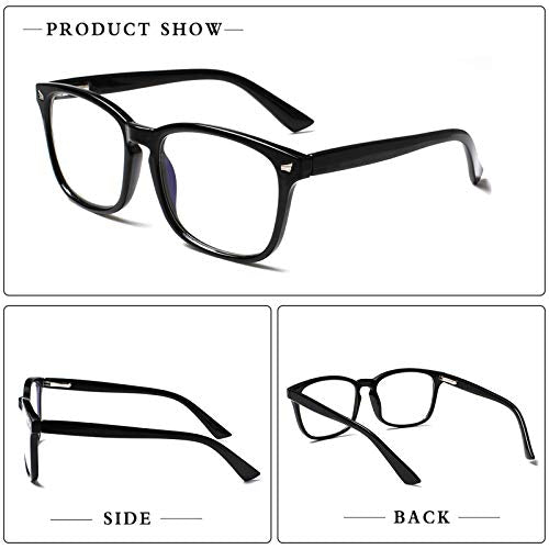 Sumkyle 2-Pack Progressive Multifocal Anti Blue Light Reading Glasses for Women and Men Fashion Eyeglasses Frame (Black Demi, 4.00)