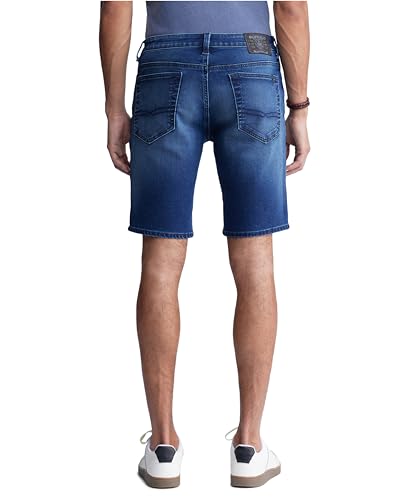 Buffalo David Bitton Men's Relaxed Straight Dean Denim Shorts, Sanded and Distressed, 31