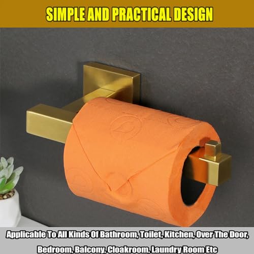 Alise Toilet Paper Holder,Bathroom Tissue Holder Wall Mount Toilet Paper Roll Holder Storage Dispenser,Square SUS304 Stainless Steel Paper Rack,Gold Finish GYT4005-G