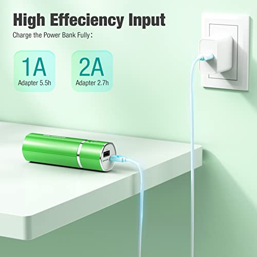 EnergyQC Slim 2 Portable Charger,Ultra-Compact 5000mAh Power Bank External Battery Compatible with iPhone,Samsung Galaxy,Airpods and More-Black