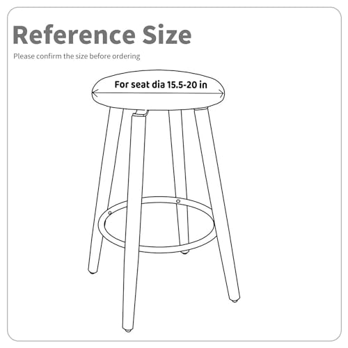 Deisy Dee 4pcs Velvet Stretch Round Bar Stool Seat Covers,Barstool Covers Slipcovers for 15.5-20 inch Stool Chair (4, Black, 15.5-20 INCH)