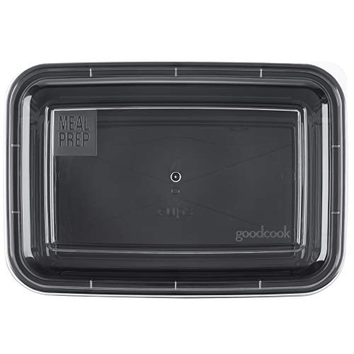 GoodCook Meal Prep Containers, Single Compartment 10-Pack, BPA-Free Reusable Food Storage, Black, Microwave & Freezer Safe, Stackable Meal Prep Containers for Lunches and Snacks