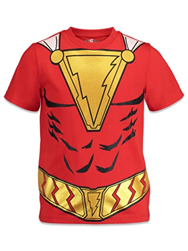 WARNER BROS DC Comics Shazam Little Boys' T-Shirt with Cape (Red, 10) - 4