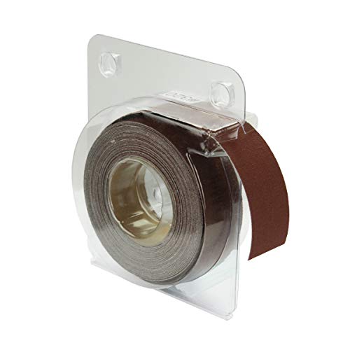 POWERTEC 4RA2124 240 Grit Aluminum Oxide Sanding Paper Roll | 1” x 20' Self-Dispensing Clear Blister Pack