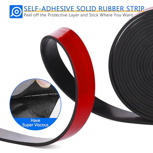 WochiTV Adhesive Solid Rubber Strips, 5" Wide x 1/16" Thick x 60" Long Self Stick Black Neoprene Rubber Rolls Perfect for DIY Insulation Cushion Gasket, Sealing, Liner, Weather Striping