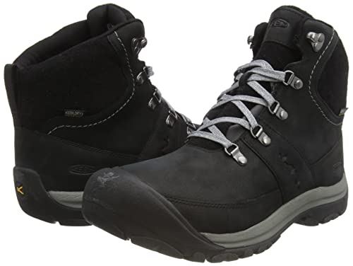 KEEN Women's Kaci 3 Winter Mid Height Waterproof Insulated Snow Boots, Magnet/Black Plaid, 11