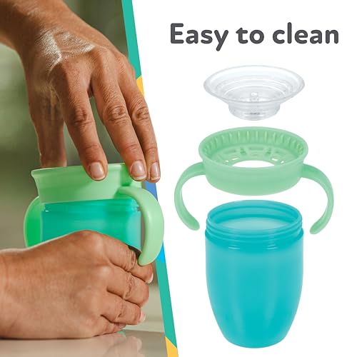 Nuby Wonder Cup with 360 Smart Edge Silicone Rim - (2-Pack) 7 oz - Pink/Aqua