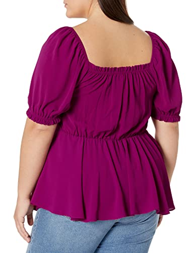 City Chic Women's Apparel Women's City Chic Plus Size TOP Quirky, Raspberry