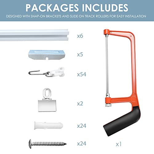 MERJULAN Aluminium alloy Ceiling Track for Curtains, Room Divider, Ceiling Curtain Track, Room Divider Curtain Rod, Numerous Hooks with End Hook, Easy Install, for Spaces (3ft - 6ft, Silver)