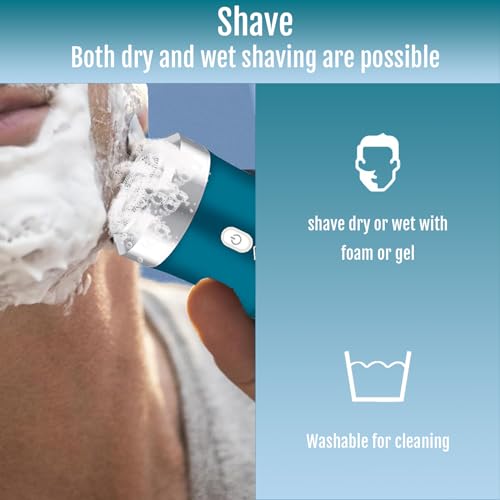 Opdooke Mini Electric Razor,Wet Dry Electric Shavers for Men Women,30 Day Battery Life,Powerful Men's Shaver Used for face Chest Leg Shaving,Travel Size Toiletries for Travel Car Home,Blue