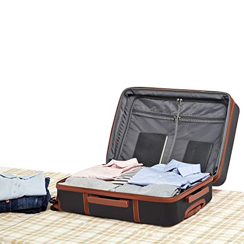 Amazon Basics Rolling Luggage Bag Wheels, 26.7-inch Vienna Spinner Suitcase, Expandable, Black