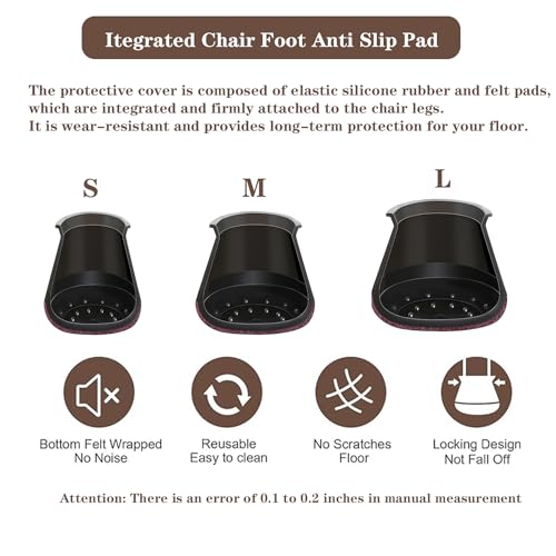20 Pcs Chair Leg Floor Protectors for Hardwood Floors, Black Rubber Furniture Sliders with Felt, Silicone Furniture Leg Caps Covers, Fit Square Diameter (0.5" to 0.75")