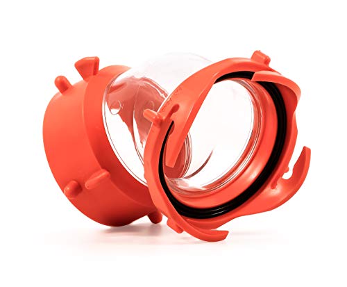 Camco RhinoFLEX Clear 45-Degree Camper/RV Sewer Hose Swivel Fitting - Features a Swivel Lug Fitting & a 4-Prong Bayonet Fitting - Made of Heavy-Duty Resin (39847)