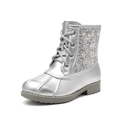 DREAM PAIRS Girls Side Zipper Glitter Ankle Boots(Toddler/Little Kid/Big Kid),Size 6 Big Kid,PINK/RAINBOW,KBO212