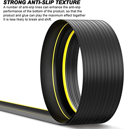 Jin&Bao Universal Garage Door Bottom Seal Strip,Weatherproof Rubber DIY Weather Stripping Replacement, 10FT Length, Black