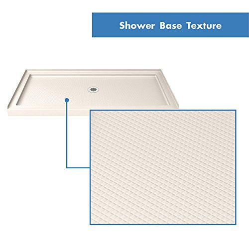 DreamLine SlimLine 32 in. D x 48 in. W x 2 3/4 in. H Center Drain Single Threshold Shower Base in Biscuit, DLT-1132480-22