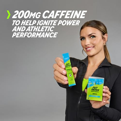 Fast Twitch Energy Drink Mix from Gatorade Powder Sticks, Cool Blue, 0.08oz Packets, 10 Pack, Zero Sugar, Caffeine, Electrolytes