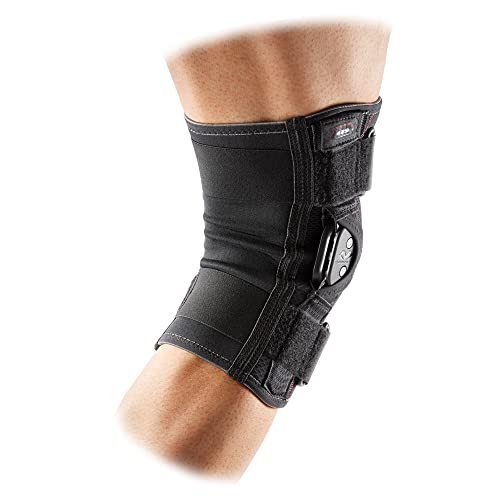McDavid Knee Brace, Maximum Support with Polycentric Hinges & Cross Straps, Comfortable Compression & Extra Stability, Black, S