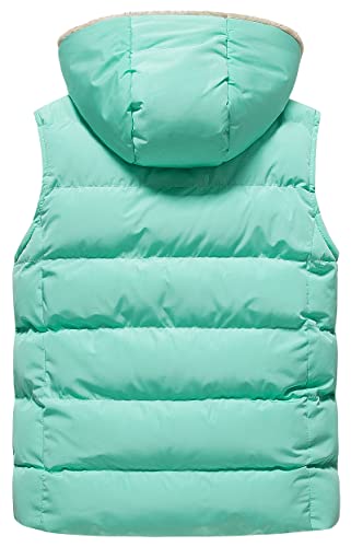 Pursky Girl's Hooded Puffy Soft Fleece Vest Jacket Winter Warm Advernture Waistcoat Sleeveless Hoodie Yellow 6-7