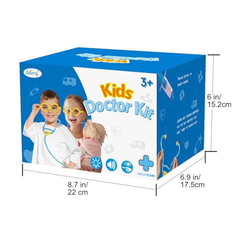 Liberry Toy Doctor Kit for Toddlers 3-5 Years Old Boys Girls, 30 Pcs Kids Doctor Playset Gift, Pretend Play Medical Set with Stethoscope, Doctor Role Play Dress Up Costume