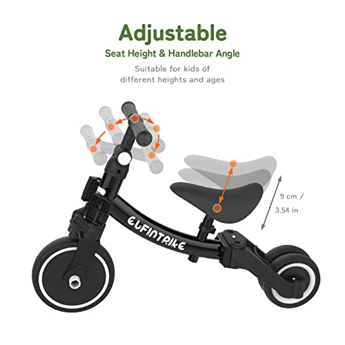 besrey 5 in 1 Toddler Bike for 1 Year to 4 Years Old Kids, Toddler Tricycle Kids Trikes Tricycle, Toys for Boy & Girl, Balance Training, Removable Pedals