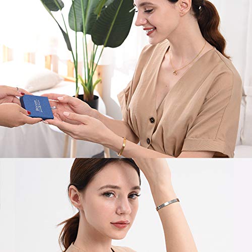 Btysun Mom Gifts for Christmas Inspirational Bracelets for Women Thanksgiving Gift Mother Birthday Gifts for Mom Cuff Bracelet Mom Gifts Mantra Quotes Engraved Jewelry