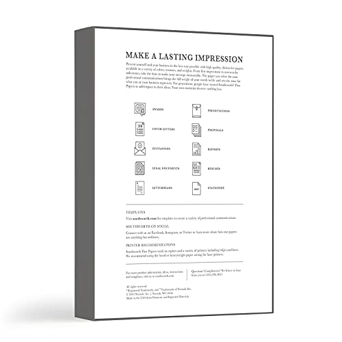 Southworth 25% Business Paper, 8.5" x 11", 32 lb/120 GSM, Linen Finish, Ivory, 250 Count - Packaging May Vary (J568C) (Pack of 2)