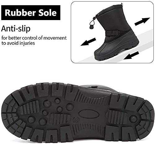 CIOR Kids Snow Boots for Boys Girls Toddler Winter Outdoor Boots Waterproof with Fur Lined(Toddler/Little Kids/Big Kid) TX1-Black-31