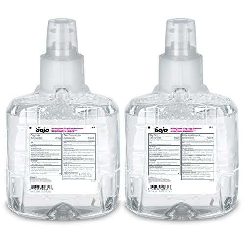 GOJO Antibacterial Foam Handwash, Plum Fragrance, 1200 mL Foam Hand Soap Refill LTX-12 Touch-Free Dispenser (Pack of 2) - 1912-02