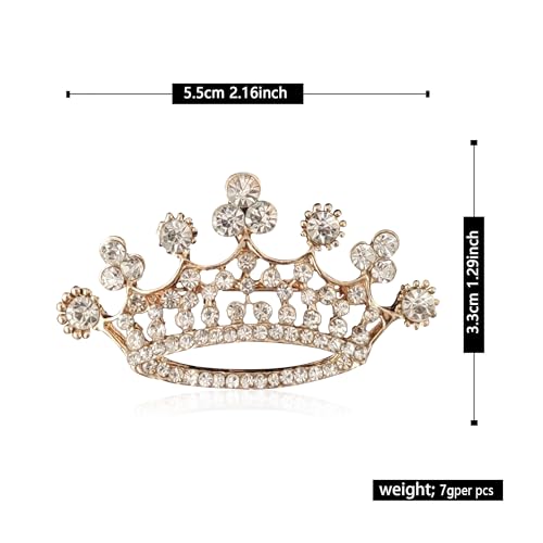 GBAHFY Crystal Rhinestone Princess Queen Crown Brooch Pin Crown Brooches for Women Crown Tiara for Wedding Party Banquet Birthday (G Silver)