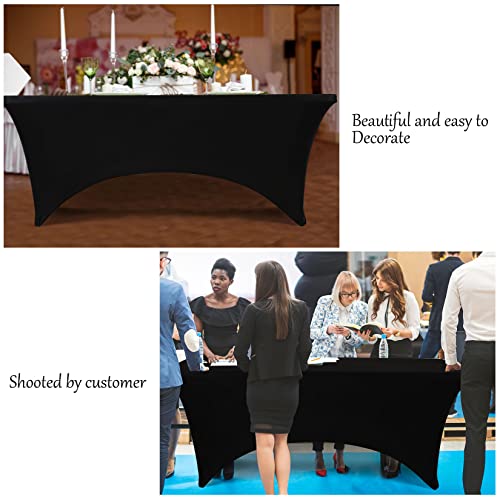 BDDC Table Covers for 8 Foot Tables, Spandex Table Covers 8ft, Light Purple Table Cloths Rectangle 8ft for Events, Wedding, Banquets & Parties