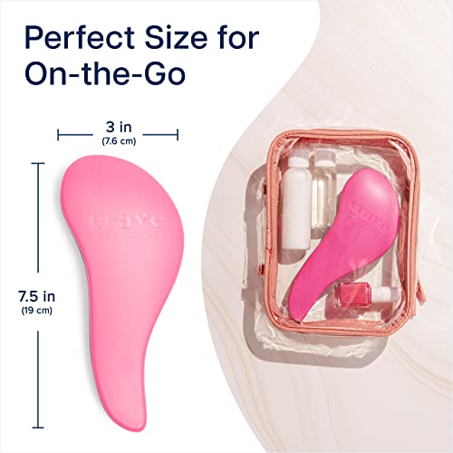Crave Naturals Glide Thru Detangling Brush for Adults & Kids Hair- Detangler Brush for Natural,Curly,Straight,Wet/Dry Hair, Little Girl & Toddler Accessories, Teenager Gifts -1pk, Pink