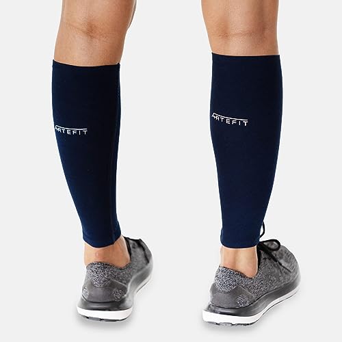 Artefit Calf Compression Sleeves for Men & Woman - Footless Socks Support Running & Sports - Leg Sleeve Brace for Shin & Calves - Black XS