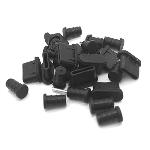 ACKLLR 10 Pairs USB C Dust Plugs Set for Type C Charging Port and Earphone Jack, Silicone Anti-Dust Pluggy Caps Compatible with Samsung S10, Note, Pixel, One Plus,Latest 12”, 13” and 15” Mac Laptops