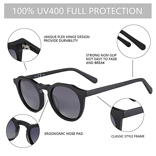 ZENOTTIC Vintage Round Polarized Sunglasses for Men Women UV400 Protection