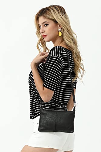 befen Leather Wristlet Clutch Wallet Purses Small Crossbody Bags for Women with RFID Card Slots (Light Teal)