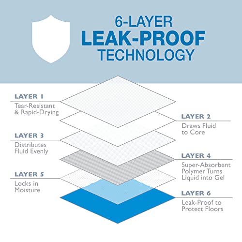 Four Paws Wee-Wee Superior Performance XL Pee Pads for Extra Large Dogs, Leak-Proof Floor Protection Dog & Puppy Quilted Potty Training Pads, Unscented, 28" x 34" (14 Count)