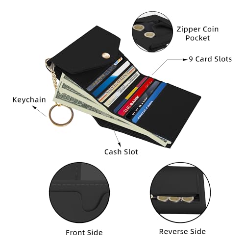 Gostwo Womens Wallet RFID Blocking Small Wallets Woman Credit Card Holder Trifold Ladies Wallets with Coins Zipper Pocket(Red)