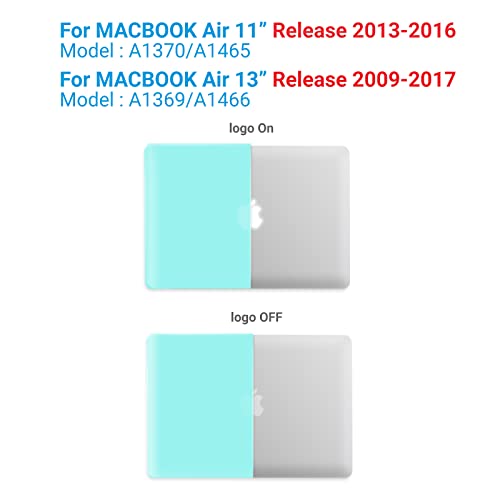 IBENZER Compatible with Old Version MacBook Air 13 Inch Case (2010-2017 Release). Models: A1466 / A1369, Plastic Hard Shell Case with Keyboard Cover for Mac Air 13, Olive Green, A13OLGN+1