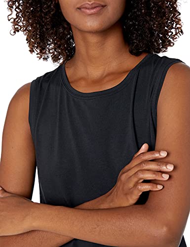 Amazon Essentials Women's Soft Cotton Standard-Fit Yoga Tank (Available in Plus Size) (Previously Core 10), Black, Small