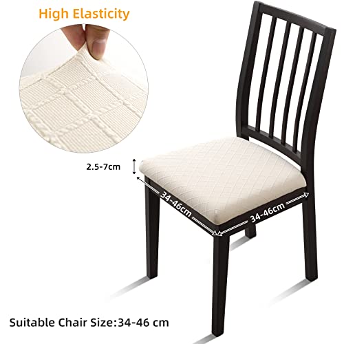 YISUN Chair Seat Covers Set of 6, Pu Leather Waterproof Dining Room Chair Covers, Stretch Chair Cover for Dining Room Chair Protector Slipcover for Kitchen, Hotel (Pu Grey, 6 Sets)