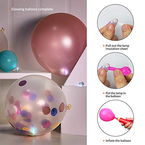 Aogist 100pcs Balloon Lights,Long Standby Time Waterproof Twinkle Mini Light,Battery Powered,Round LED Ball Lamp for Balloon Paper Lantern Party Wedding Christmas Halloween Decorative,Warm White-Flash
