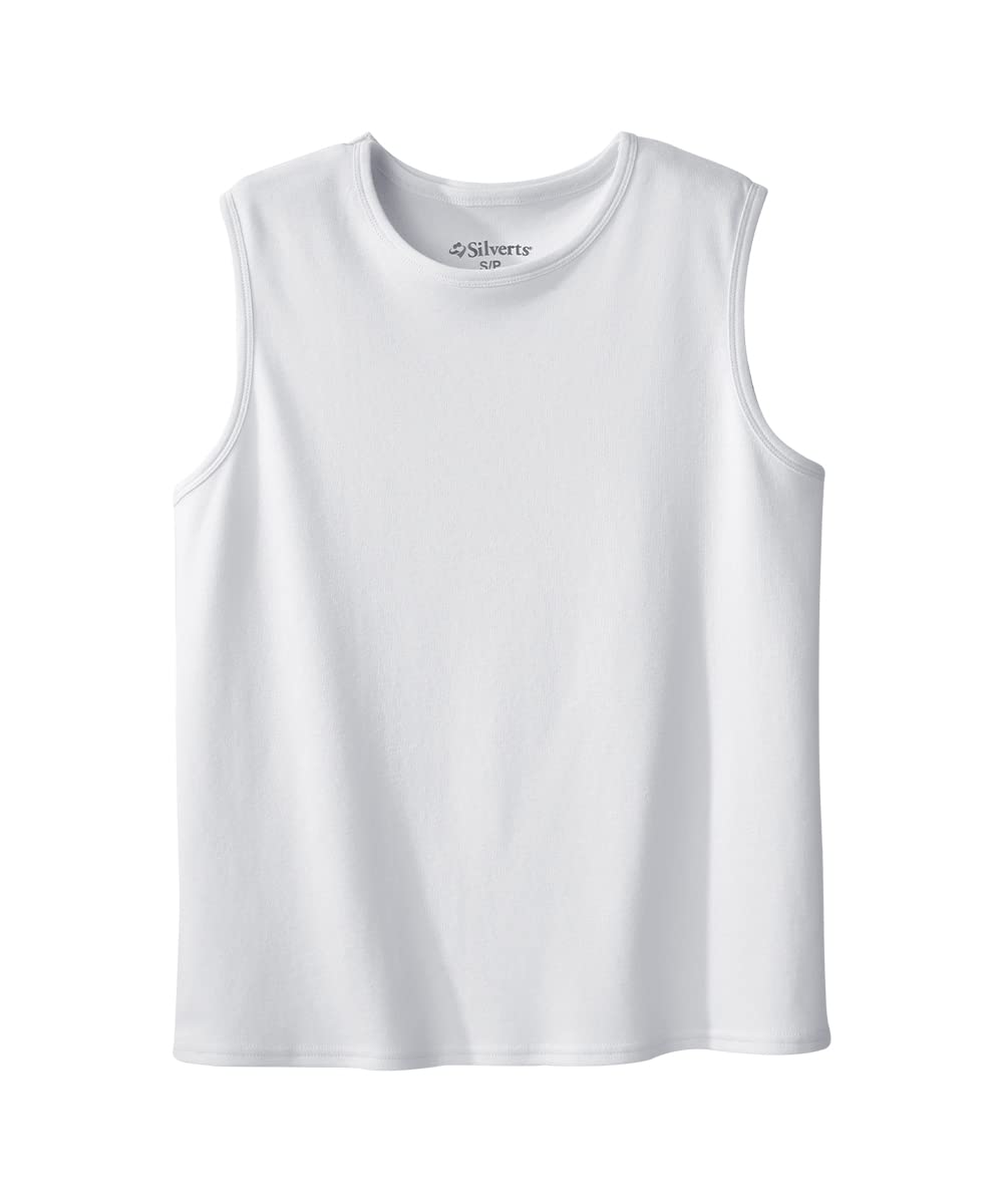 Silverts Women's Adaptive Open Back Sleeveless Top - 3 Pack - True White 2XL