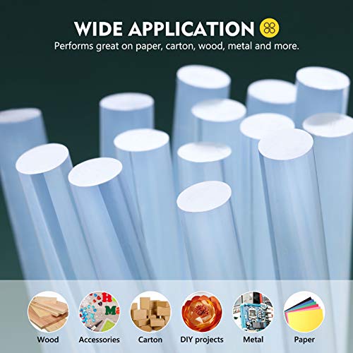 200-Pack Full Size Hot Glue Sticks, Magicfly 4 Inch Long X 0.43 Inch Diameter Hot Melt Glue Gun Sticks, Compatible with Most Glue Guns, for DIY Craft Projects and Sealing