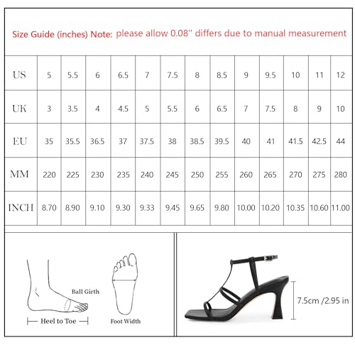 Modatope Gold Kitten Heels for Women Strappy T-Strap Sandals 2024 Square toe Ankle Strap Heeled Sandals 2024 Open Toe 3 inch Womens Heels Size 6.5