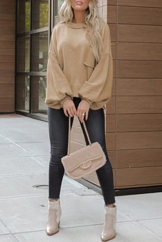 Dokotoo Halloween Sweaters for Women Fall Winter Clothes for Women 2025 Trendy Autumn Fashion Ladies Lantern Sweaters Fall Tops for Women Lightweight Crewneck Cute Soft Winter Knit Pullover Sweaters