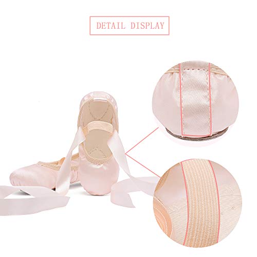 Stelle Ballet Shoes for Girls Satin/Ribbons Ballet Slippers Dance Shoes(Toddler/Little/Big Kids)(Blue,3ML)